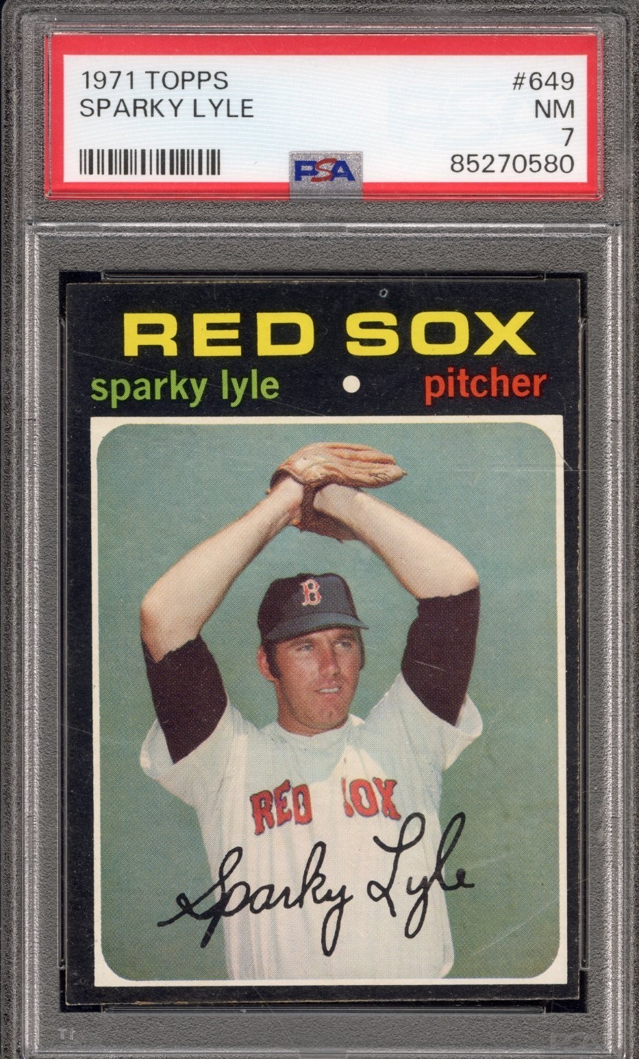 1971 Topps #649 Sparky Lyle - PSA NM 7 - Boston Red Sox - VSCARDS