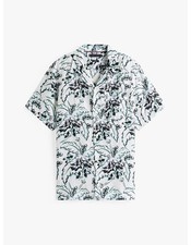 Tommy Hilfiger Men s Linen Button Up Short Sleeve Shirt New with Tags Size M