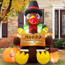 Inflatable Turkey Lawn Decoration Thanksgiving Inflatables Outdoor Yard Decor...