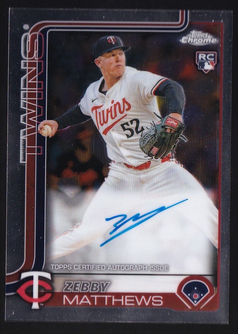 2025 Topps Chrome Zebby Matthews RC Auto #RA-ZM Twins Rookie