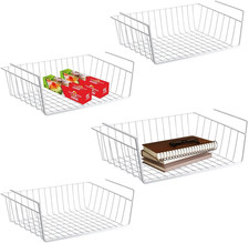 4 Cesti Sospesi in Metallo, Sotto L'Armadio, in Metallo, per Cucina, Ufficio, Di