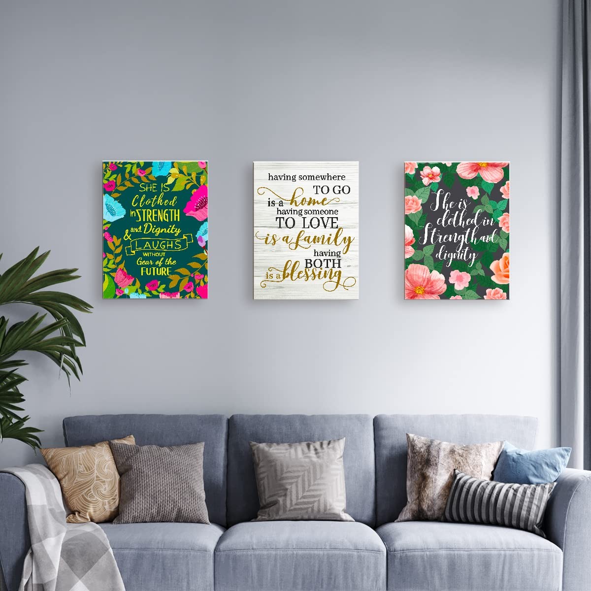 Family Home Blessing Wall Art Decor,Having Somewhere to go is a Home Canvas F...