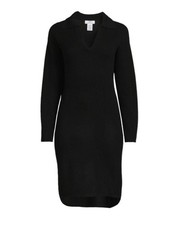 Birch NY women’s collar neck rib sheath knee length dress XL wine