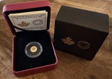 2019 Canada Maple Leaf 0.5g 24ct Gold Reverse Proof 40th anniversary 0.999