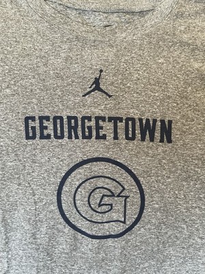 Georgetown Hoyas Jordan Pre Game On Court Dri-Fit Shirt Grey Size Large Nike New