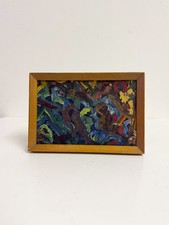 Vintage 60er Jahre Original Kunstwerk Mid Century Schwedisches Ölgemälde Leinwand