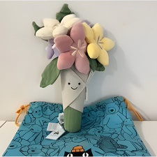 Bouquet Jelly cat Flowers Toy kid Girl Birthday Wedding Gift Doll with tag bag