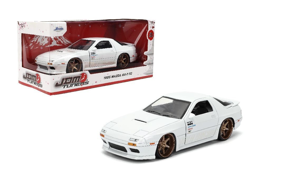 jadatoys RX-7 1/24 ミニカー Jada 1:24 JDM Tuners 1985 Mazda RX-7 White Diecast Model Car