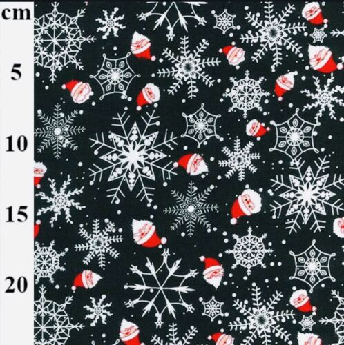 Christmas Poly Cotton Fabric 70+ Designs Xmas Print Fabric For Dress Craft Decor - Picture 25 of 81