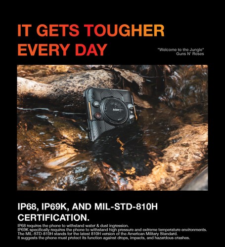 AGM H5 Pro Rugged Phone 6Gb + 128Gb: 109dB Speaker + 20MP Night Vision Camera - Picture 3 of 11