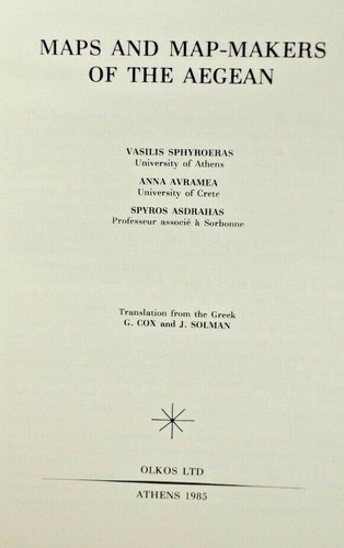 MAPS AND MAPMAKERS OF THE AEGEAN - 1st Ed 1985 Sphyroeras et al illustrated - Picture 6 of 10