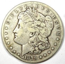 1879-CC Morgan Silver Dollar $1 - VF Detail - Rare Carson City Coin!