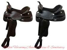 Economy Western Saddle Basketweave Tooling Suede Seat 16" Black or Brown NEW