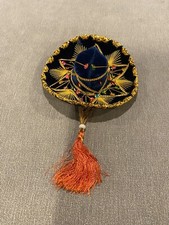 Sombrero Mexican Authentic CHILD Navy With Gold Thread