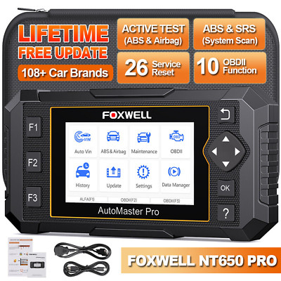 2024 FOXWELL NT650 PRO Diagnosegerät Auto OBD2 Scanner All System Bidirektional