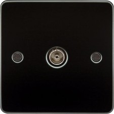 Image of Knightsbridge Flat Plate 1 Gang TV Outlet Socket Non Isolated Coaxial Co-Axial