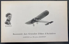 Mint France real Picture Postcard Aviation Festival Garros In Monoplane