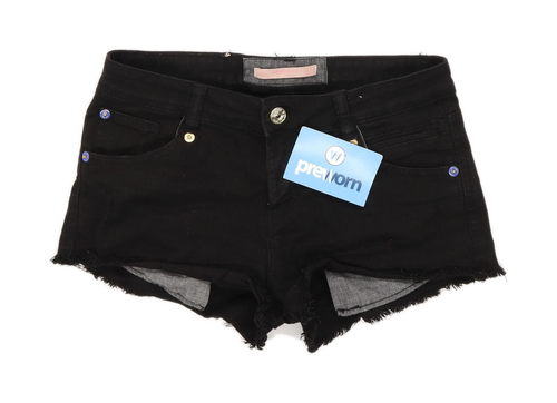 Shorts y bermudas Mujer | Bershka Short Denim High Waist EláStico Negro -  Bellavista