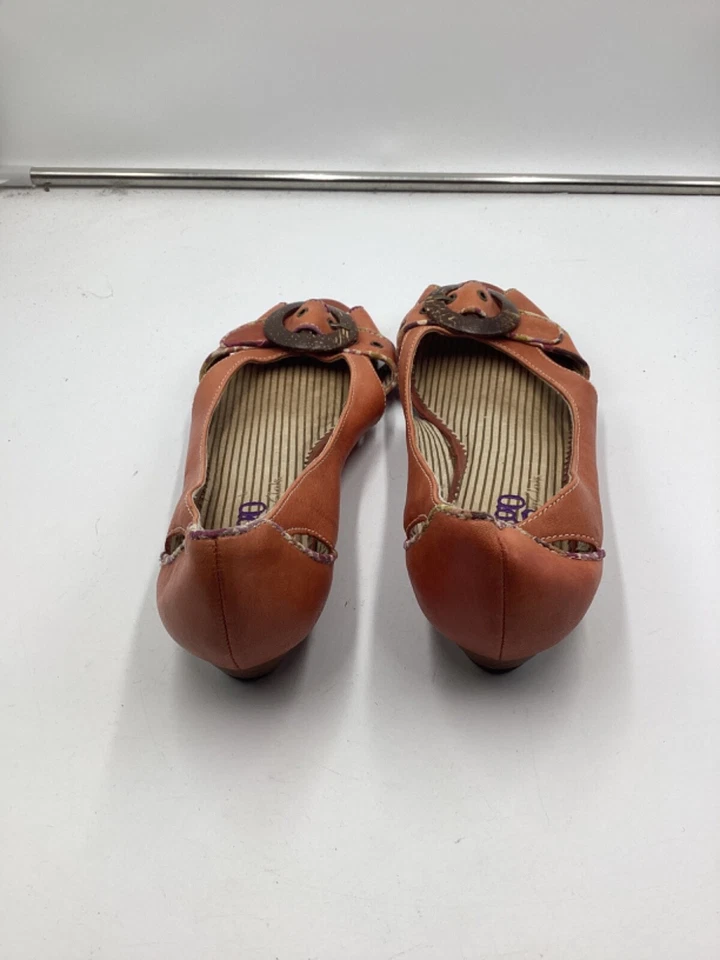 Zapatos planos Indigo by Clarks para mujer EE. UU. 9M de cuero rosa con ribete floral Foto 3 de 4