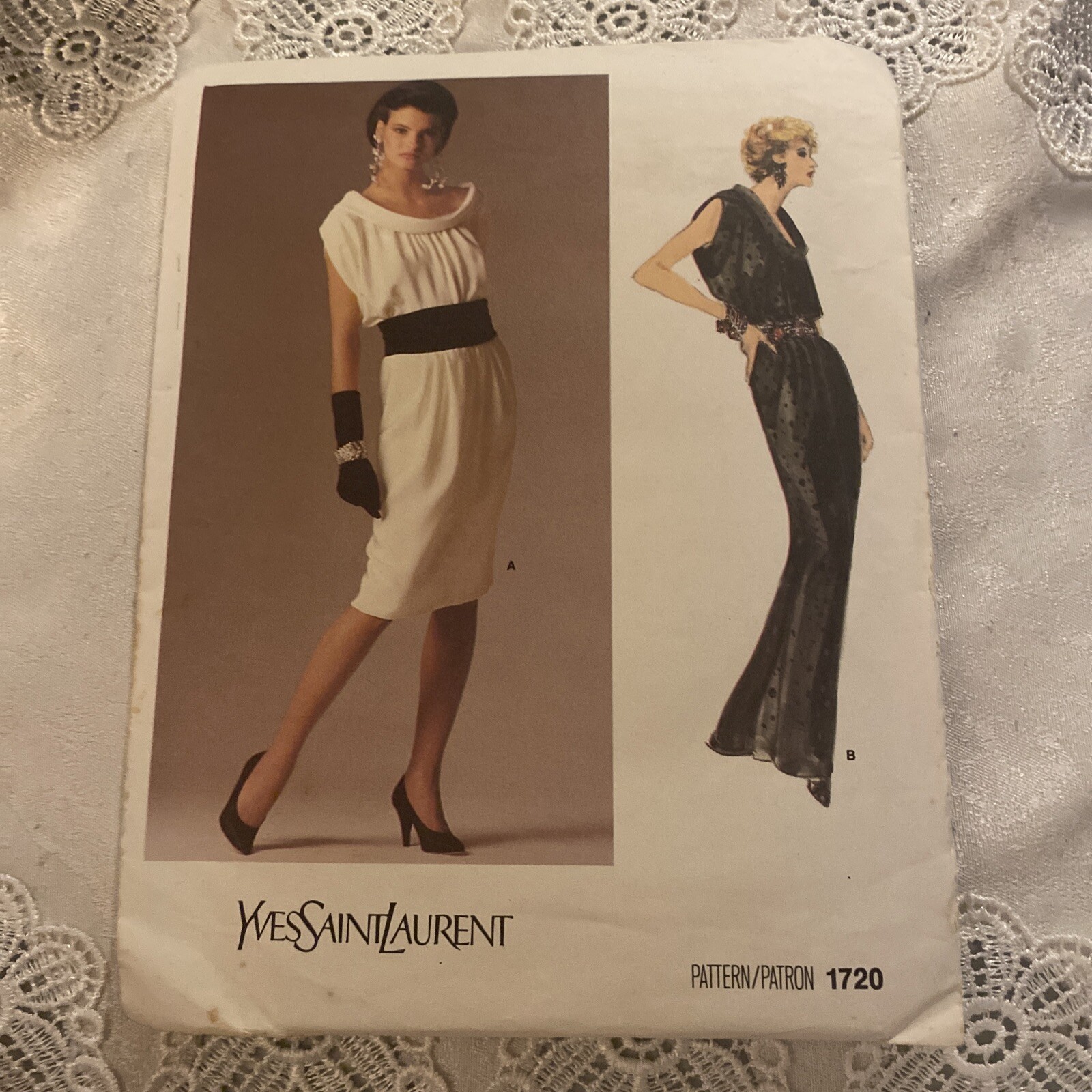 Abito Vogue Paris modello originale 1720 Yves Saint Laurent taglia 8 NON TAGLIATO