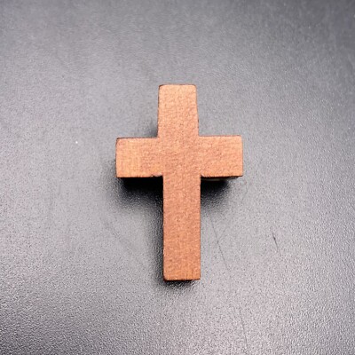 Small Wooden Cross Brooch Pin Vintage Simple Christian Religious Jewelry  Dainty