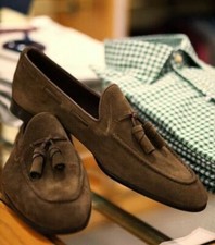 New Handmade Pure Brown Suede Leather Stylish...