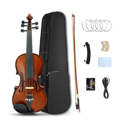 Electric Violin 4/4 5 string Acoustic Violin Maple Spruce with case,bow