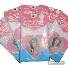 6 Vintage Wind  Rain Clear Bonnet 1960's-70's / Nylon-Lined All Weather