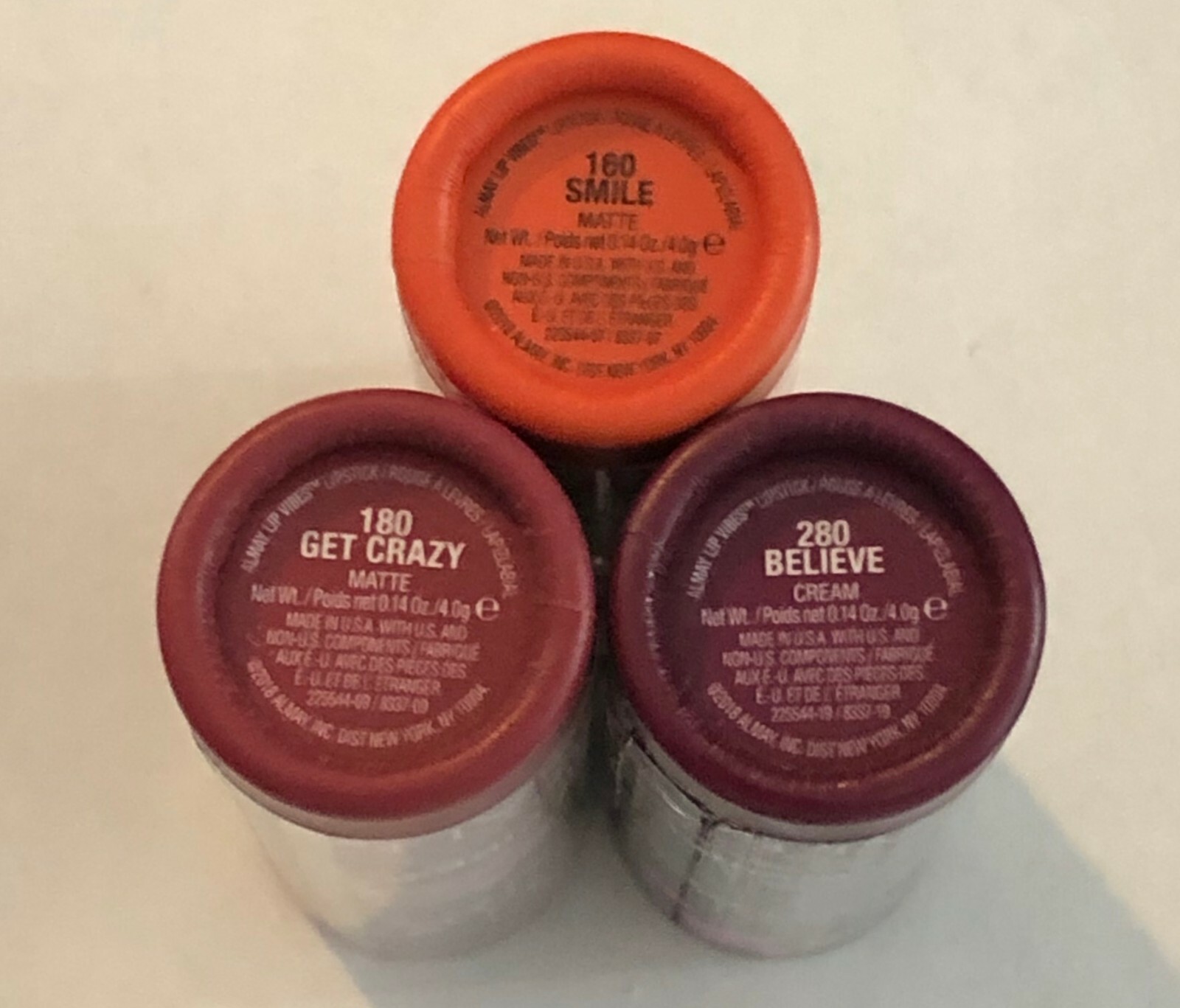 Лот из 3, Губная помада Almay Lip Vibes, 180% Сходят с ума, 160% улыбаются, 280% Верят