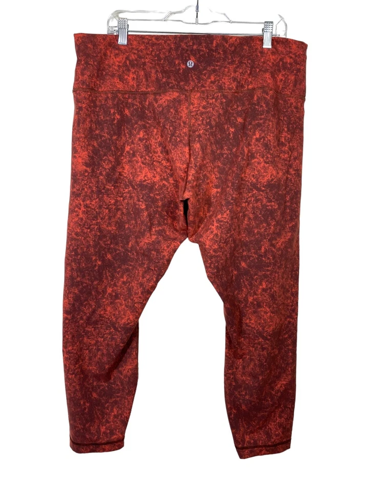 Lululemon Wunder Train Sz 20 High Rise 25" Leggings Autumn Red Black Denim Wash - Image 3 of 4