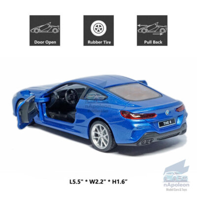 Voiture Miniature BMW M850i 1:35 En Alliage - Modèle Diecast Vert - Jouet Collection