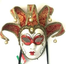 RED JOLLY SAN MARCO CARNIVAL VENETIAN MASQUERADE MASK