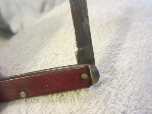 1 Prov Cut co rare red scales pocket knife,Providence R.I USA VTG single - Picture 7 of 7