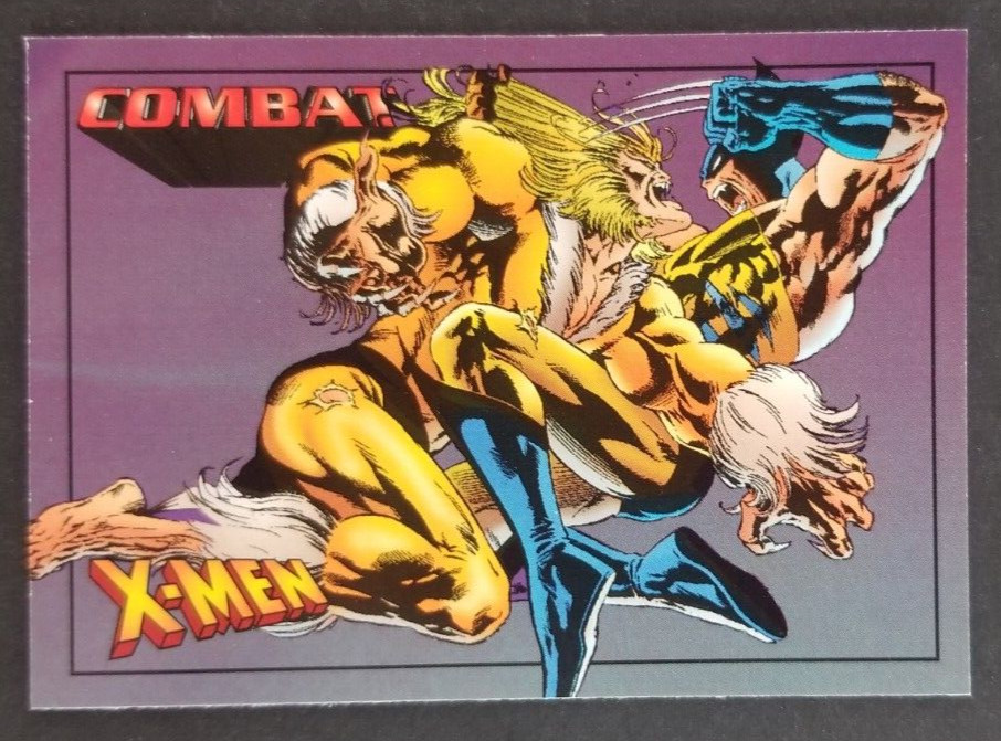 Wolverine vs Sabretooth 1997 Fleer Skybox X-Men Combat Card #41 (NM)