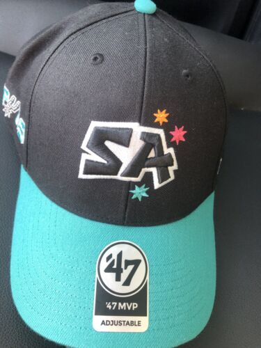 NBA San Antonio Spurs ('47 Brand) MVP Mütze verstellbarer Riemen schwarz Neu mit Etikett