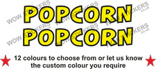 2 x  Popcorn Stickers street food decals van catering trailer (choose size)