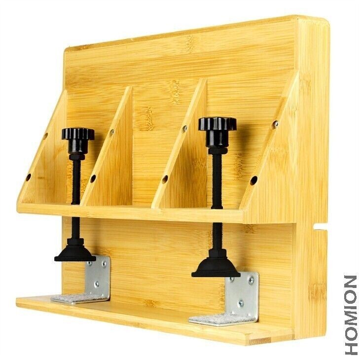 Bedside Bamboo ClipOn Tray Ergonomic Shelf Space Saving Rack Frame