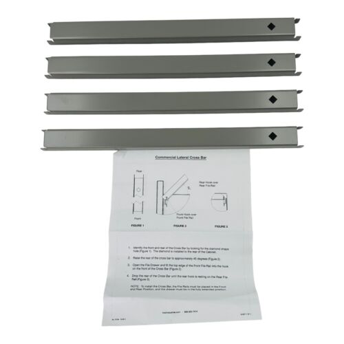 4 Count Alera Two Row Hangrails for Alera 30″ & 36″ Wide Lateral Files Aluminum - Picture 8 of 8