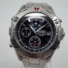 Seiko Diver 7t32-7f69 Mens Wristwatch Vintage 1998 Alarm Chronograph Black