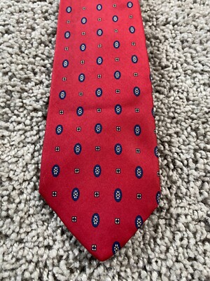 VINTAGE Brooks Brothers Neck Tie Red Blue Silk Business