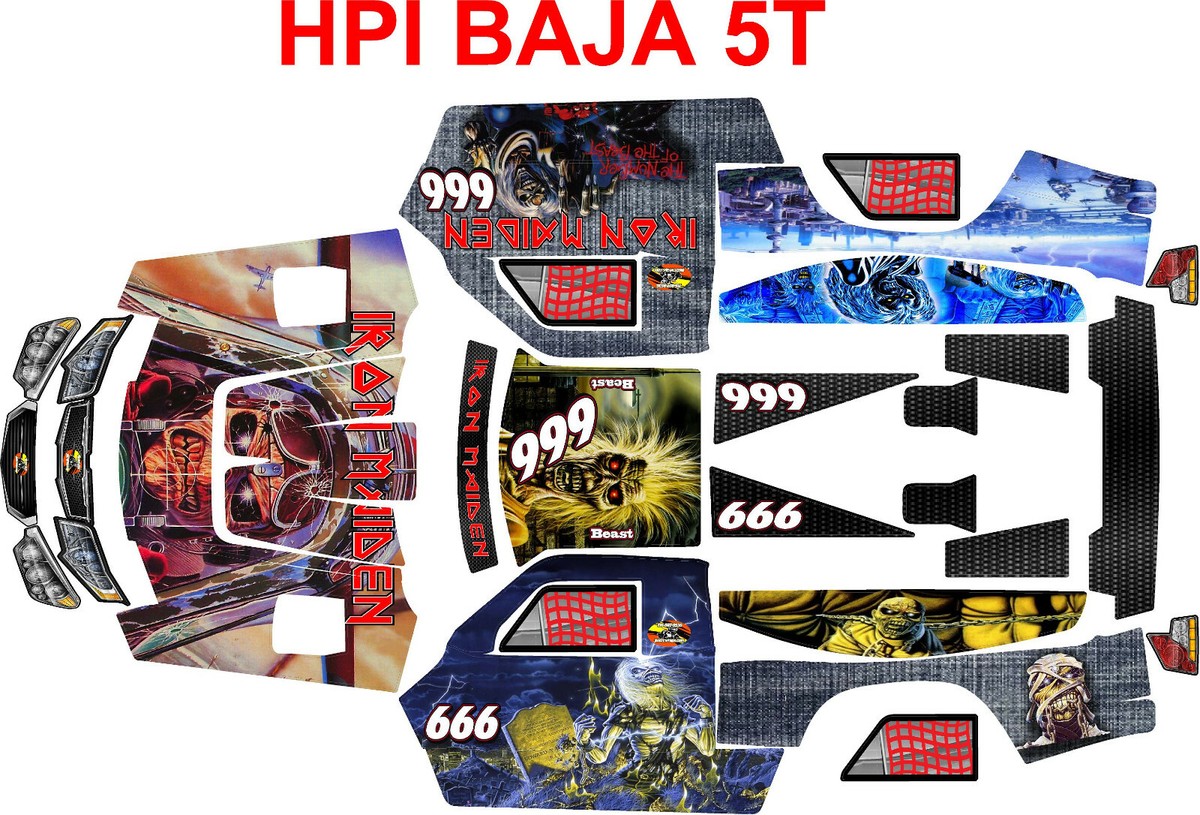 HPI Baja 5t METAL MUSIC TROPHY TRUCK Theme body wrap decals
