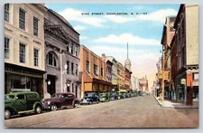 Charleston Carolina del Sur ~ King Street ~ Compras en el centro ~ Postal de lino