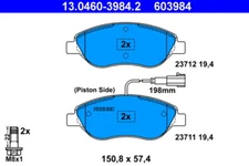 ATE 13.0460-3984.2 brake pad set, disc brake for Alfa Romeo, Chrysler, Fiat, Lancia