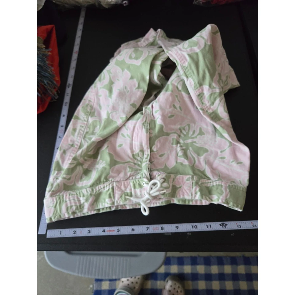 Pantalones capri Y2K 2004 Old Navy niñas estampado floral hawaiano 16 tropicales verano Foto 4 de 4