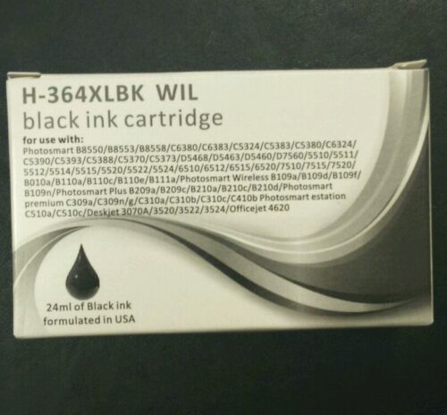 2 X COMPATIBLE HP 364XL BLACK INK CARTRIDGE WITH INK LEVEL  - Afbeelding 1 van 2