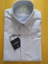 NWOT Brooks Brothers Blue University Stripe Button Down 15-31 Milano MSRP 140
