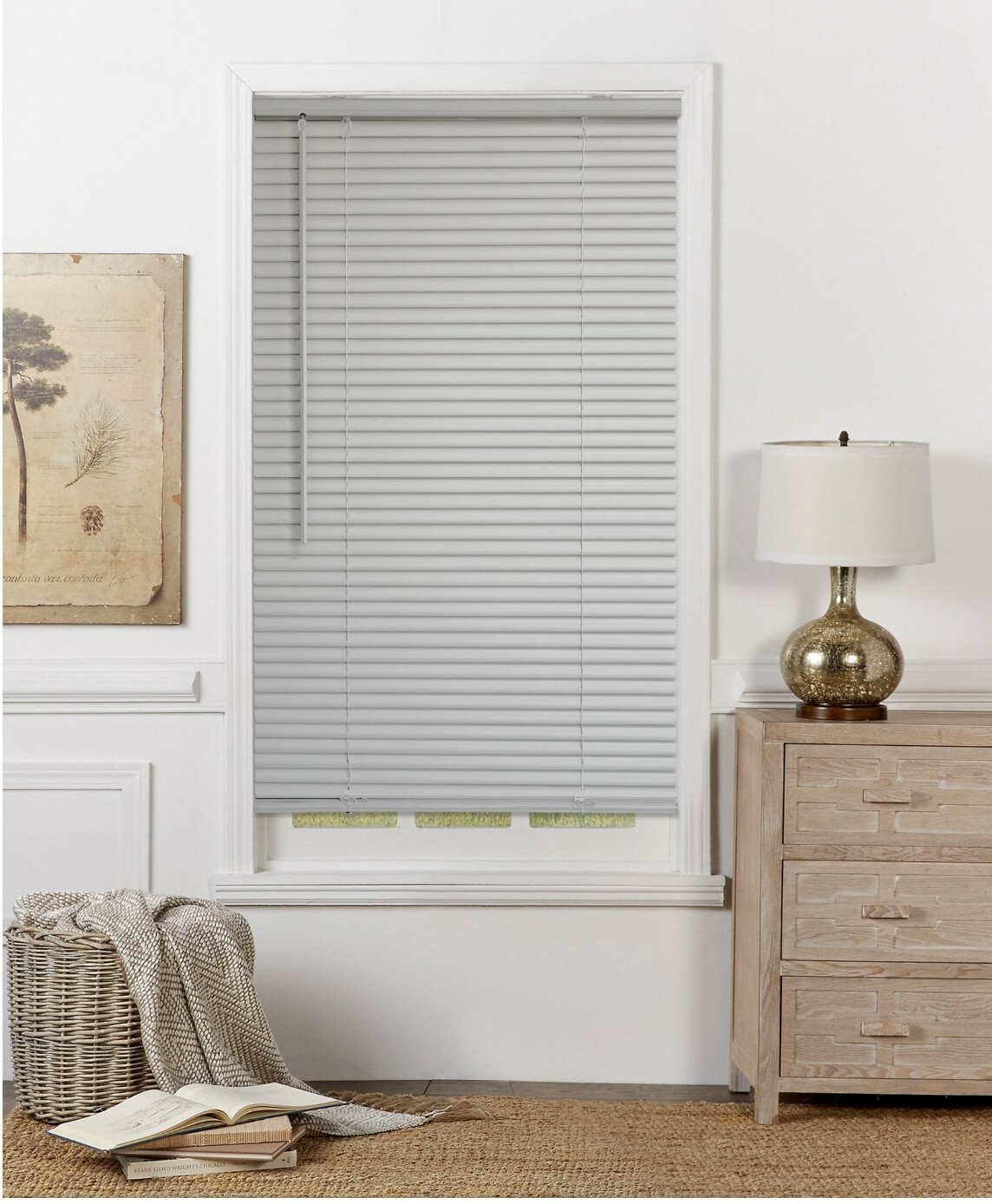BHG 2" Cordless Room Darkening Blinds, Faux Wood, White. 23"