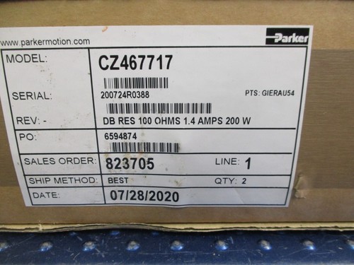 NEW PARKER RESISTOR DB RES 100 OHMS 1.4A 200W CZ467717 - Picture 4 of 5