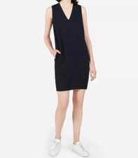 Everlane Women's Black The Japanese GoWeave Sleeveless V-Neck Dress SZ 0 NWT