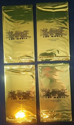 (4) Gold Pack Yu Gi Oh Movie Promo Card Packs Sealed Limited Edition  YUGIOH | eBay